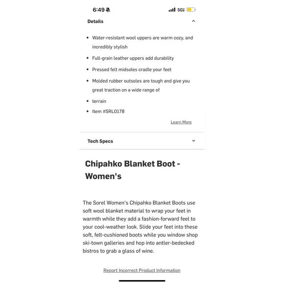 Sorel Chipahko Blanket Wool Boots Women's 7.5 leather Festival BOHO Water Resist - Picture 10 of 10